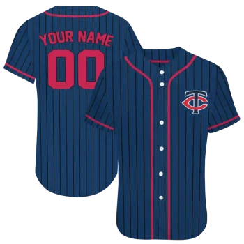 customized minnesota twins stripe pattern navy jersey best selling
