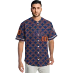 customized new york mets chevron interlock blue jersey best selling
