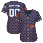customized new york mets chevron interlock blue jersey best selling