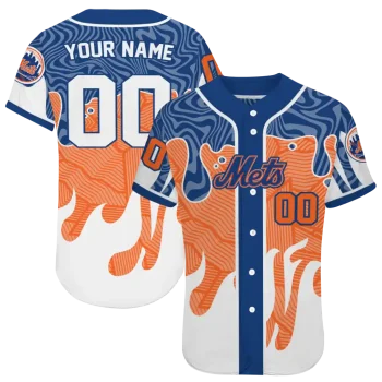 customized new york mets pattern drip blue white jersey best selling