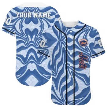 customized new york mets psychedelic curves blue jersey best selling