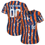customized new york mets stripe paint blue jersey best selling