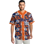 customized new york mets tropical hibiscus orange jersey best selling