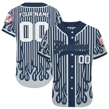 customized new york yankees blazing stripes navy jersey best selling