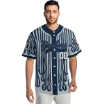 customized new york yankees blazing stripes navy jersey best selling