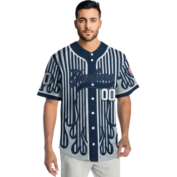 customized new york yankees blazing stripes navy jersey fashion forward