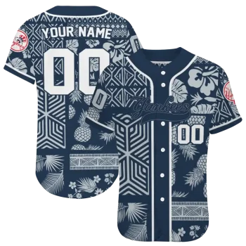 customized new york yankees pineapple palm geo navy jersey best selling
