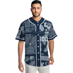 customized new york yankees pineapple palm geo navy jersey best selling