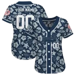 customized new york yankees tropical hibiscus seashells navy jersey best selling