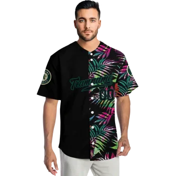 customized oakland athletics palm leaf black jersey fashion forward