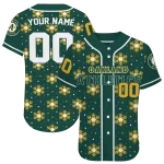 customized oakland athletics snowflake festive green jersey best selling