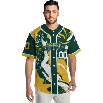 customized oakland athletics splash swirl green jersey fashion forward
