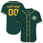 customized oakland athletics stripe pattern green jersey best selling