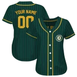 customized oakland athletics stripe pattern green jersey best selling