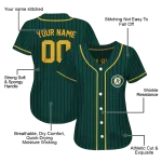 customized oakland athletics stripe pattern green jersey best selling