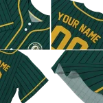 customized oakland athletics stripe pattern green jersey best selling