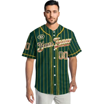 customized oakland athletics vertical stripes green jersey fashion forward