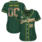customized oakland athletics vertical stripes green jersey best selling