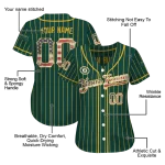 customized oakland athletics vertical stripes green jersey best selling