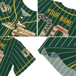 customized oakland athletics vertical stripes green jersey best selling
