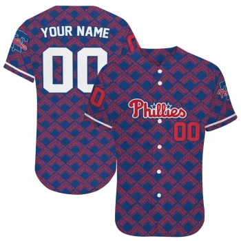 customized philadelphia phillies chevron interlock blue jersey best selling