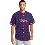 customized philadelphia phillies chevron interlock blue jersey best selling