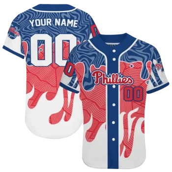 customized philadelphia phillies pattern drip blue white jersey best selling