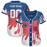 customized philadelphia phillies pattern drip blue white jersey best selling