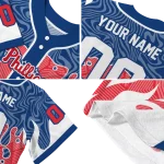 customized philadelphia phillies pattern drip blue white jersey best selling