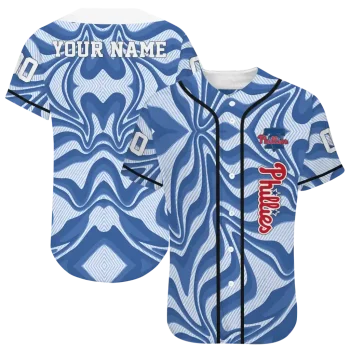 customized philadelphia phillies psychedelic curves blue jersey best selling