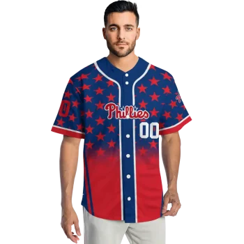 customized philadelphia phillies star burst red jersey fashion forward