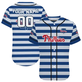 customized philadelphia phillies stripe layers blue white jersey best selling