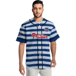 customized philadelphia phillies stripe layers blue white jersey best selling