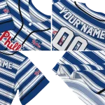 customized philadelphia phillies stripe layers blue white jersey best selling