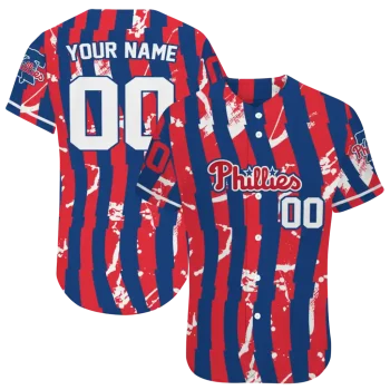 customized philadelphia phillies stripe paint blue jersey best selling