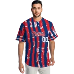 customized philadelphia phillies stripe paint blue jersey best selling