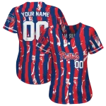 customized philadelphia phillies stripe paint blue jersey best selling