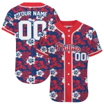 customized philadelphia phillies tropical hibiscus red jersey best selling