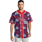 customized philadelphia phillies tropical hibiscus red jersey best selling