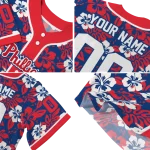 customized philadelphia phillies tropical hibiscus red jersey best selling