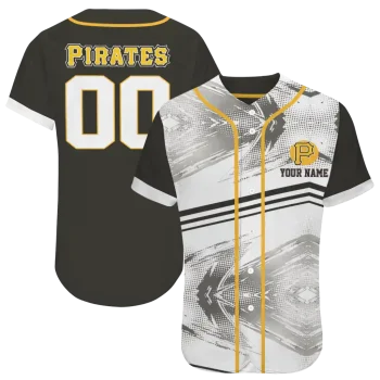 customized pittsburgh pirates arrow fade black white jersey best selling