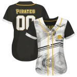 customized pittsburgh pirates arrow fade black white jersey best selling