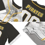 customized pittsburgh pirates arrow fade black white jersey best selling