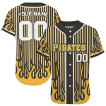 customized pittsburgh pirates blazing stripes black jersey best selling