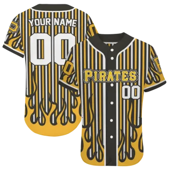 customized pittsburgh pirates blazing stripes black jersey best selling