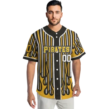 customized pittsburgh pirates blazing stripes black jersey fashion forward