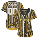 customized pittsburgh pirates blazing stripes black jersey best selling