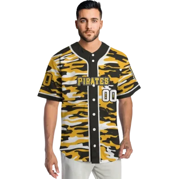 customized pittsburgh pirates camo splash black jersey fashion forward