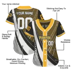 customized pittsburgh pirates curved stripes black white jersey best selling