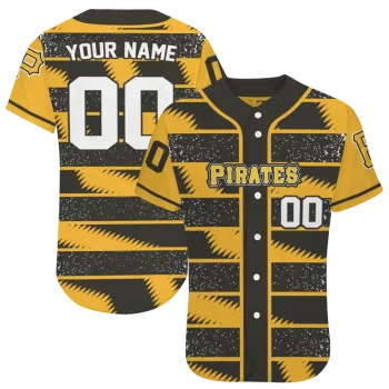 customized pittsburgh pirates edgy stripes black jersey best selling